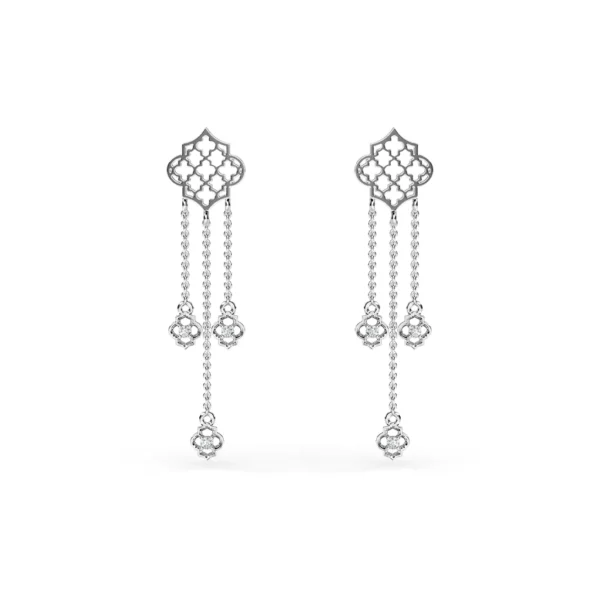 Radiant Cascade Gold Lab Diamond Dangle Earrings - Image 6