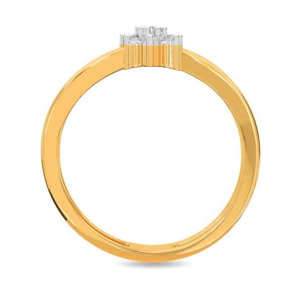 Ethereal Blossom Floral Design Gold Ring with Lab Diamonds - Image 5