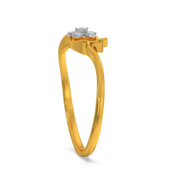 Blossom Brilliance: 18KT Gold Diamond Floral Engagement Ring - Image 5