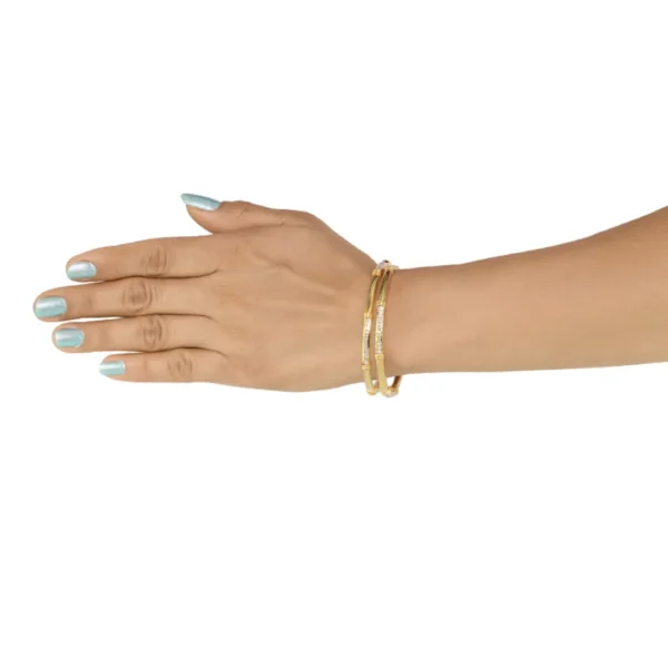18kt Gold Lab Diamond Adorned Bangle for Ladies - Image 3