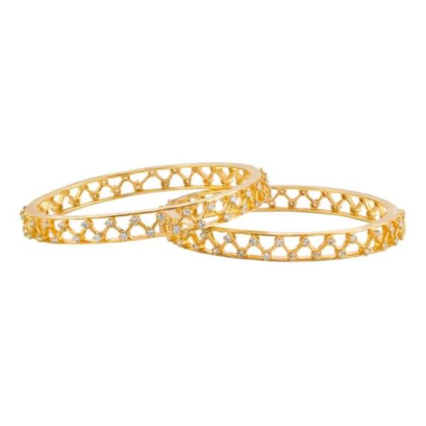 Stunning 3 Carat Diamond & 18KT Yellow Gold Bangle - Image 3