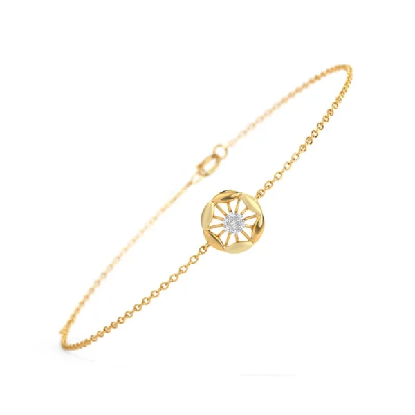 Radiant 14KT Yellow Gold Lab Grown Diamond Bracelet - Image 4