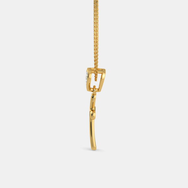 Divine Love Gold Lab Diamond Heart Cross Pendant - Image 4