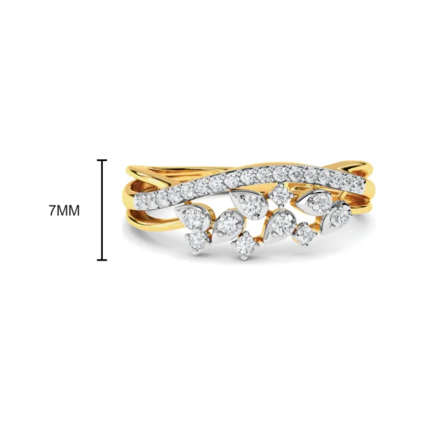 Gilded Petals Yellow Gold Lab Diamond Leafy Engagement Ring - Image 5