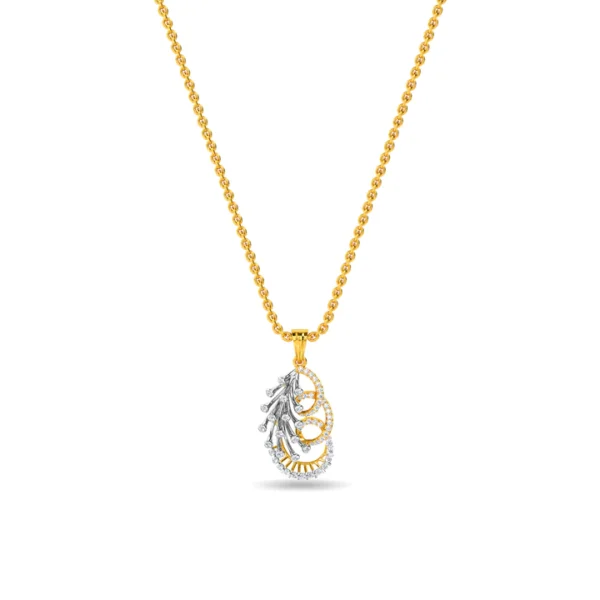 14KT Gold Diamond Conceptual Designer Pendant