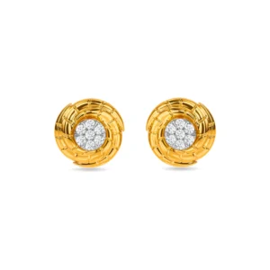 14KT Gold Round Brilliant Cut Diamond Stud Earrings