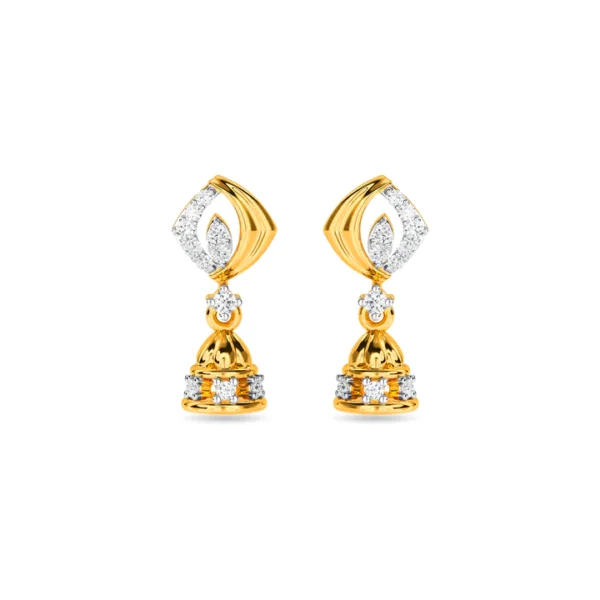 14KT Yellow Gold Dangle Diamond Earrings