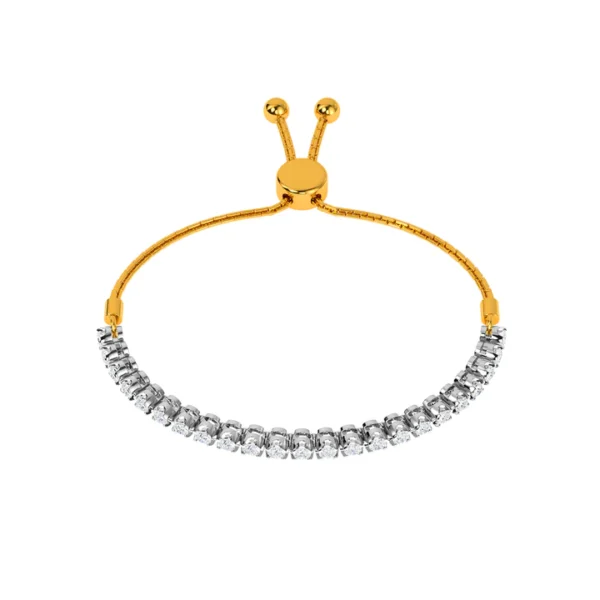 Radiant Harmony: Gold Diamond Tennis Bracelet - Image 2