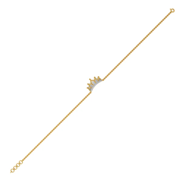 Regal Radiance Gold Lab Grown Diamond Crown Bracelet - Image 2