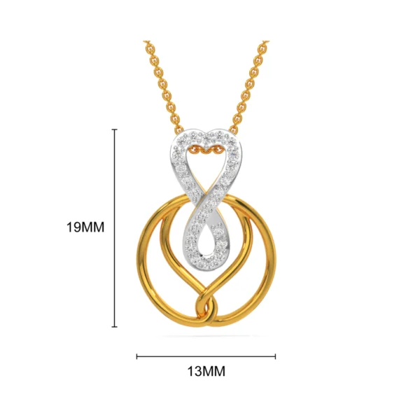 Eternal Bond 14kt Gold Lab Diamond Love Knot Pendant - Image 2