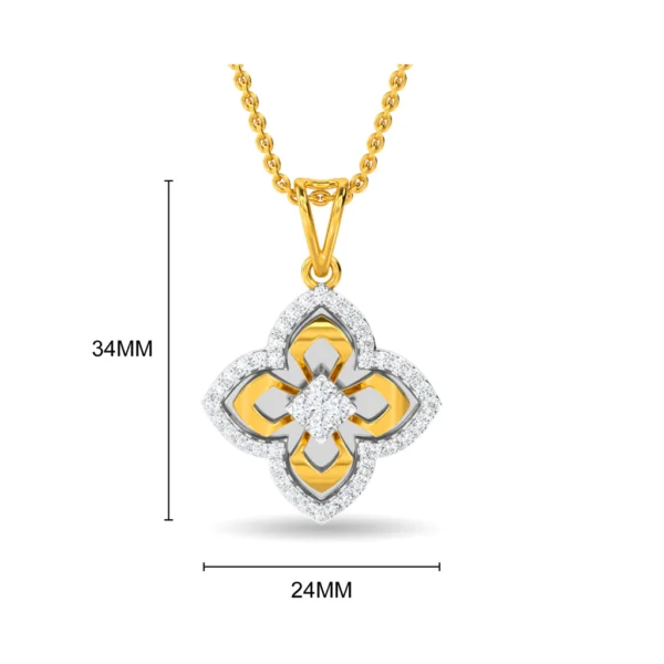 Gold Lab Diamonds Blossoming Beautiful Floral Design Pendant - Image 2