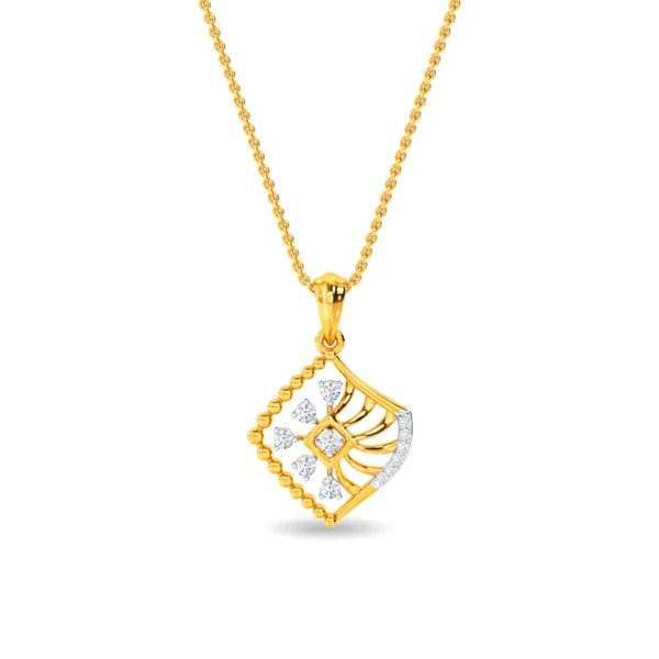 Blooming Geometry Square Flower Pendant
