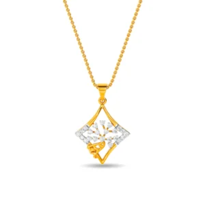 Buy 14KT Gold Square Diamond Pendant