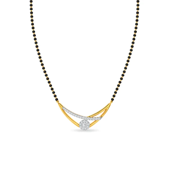 Buy Gold Curves Diamond Cluster Mangalsutra