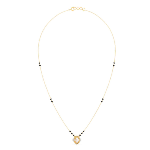 Buy Delicate 14KT Gold Diamond Mangalsutra Online - Image 3