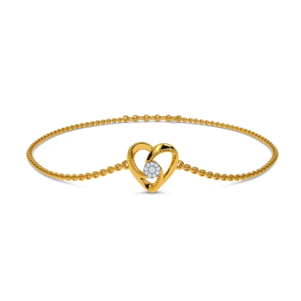 Cupid's Embrace Gold Lab Grown Diamond Love Heart Bracelet