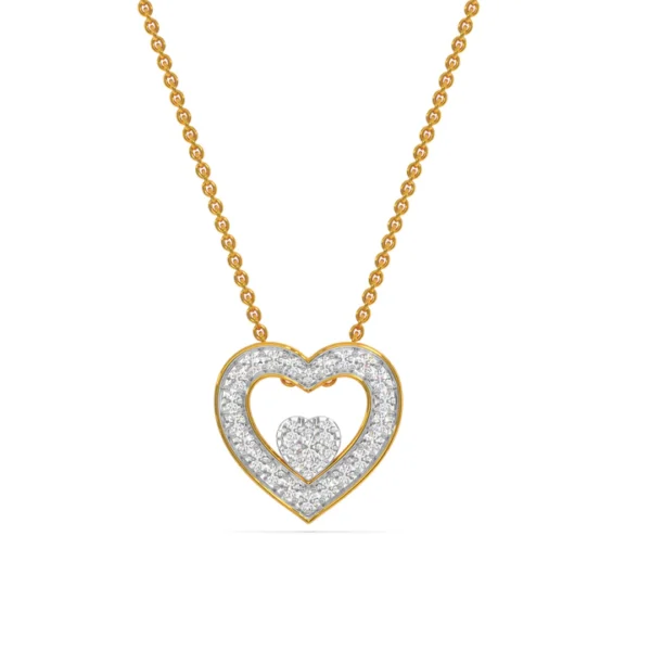 Gold Lab Diamonds Dazzling Duo Double Heart Pendant