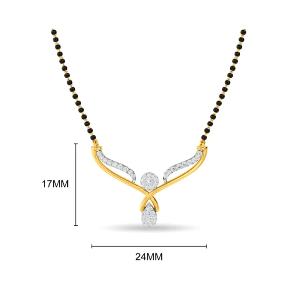 Elegant Fusion Drop Gold Diamond Mangalsutra - Image 4