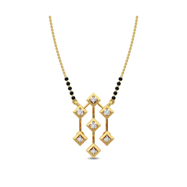 Elegant Gold & Diamond Geometric Design Mangalsutra