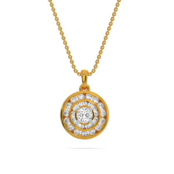 Eternal Glow Yellow Gold Lab Diamond Halo Pendant