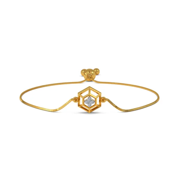 Floral Geometry Gold Lab Grown Diamond Bracelet