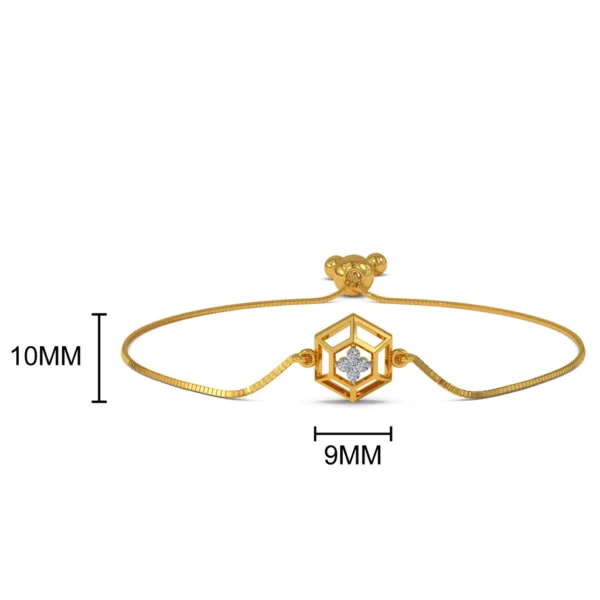 Floral Geometry Gold Lab Grown Diamond Bracelet - Image 3