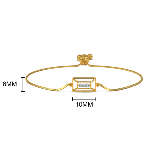 Radiant Geometry Gold Lab Grown Diamond Bracelet - Image 4