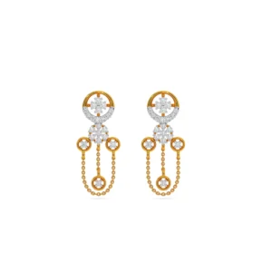 Gleaming Fusion Gold Diamond Dangler Earrings