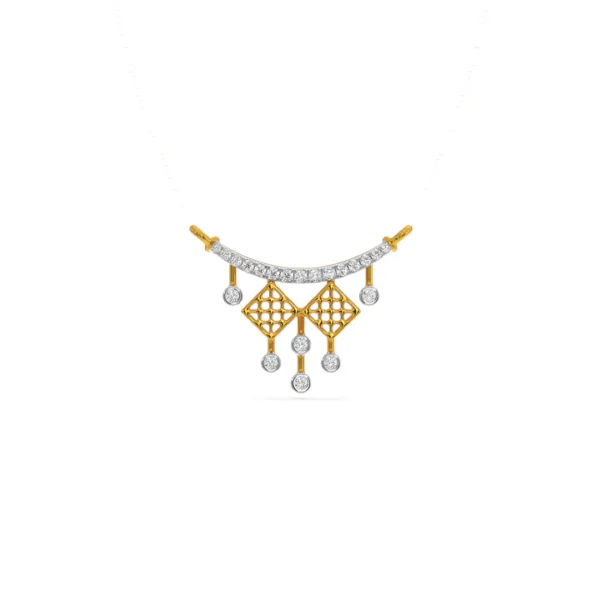 Exquisite Gold Diamond Hanging Hives Mangalsutra Pendant - Image 2