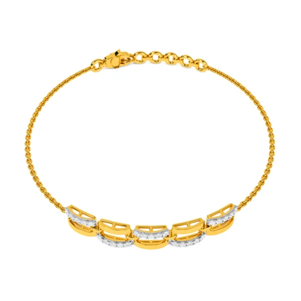 Radiant Gold Lab Grown Diamond Link Bracelet - Image 4