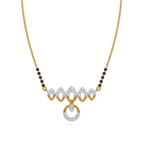 Gold Diamond Petal Drop Mangalsutra- Elegance in Motion