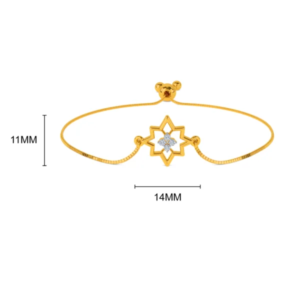 Sparkling Gold Lab Grown Diamond Star Shape Bracelet - Image 3