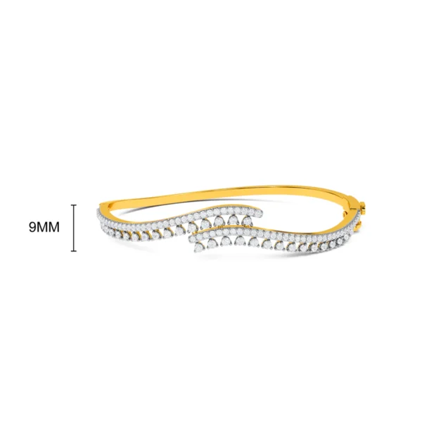 Intricate Gold Lab Grown Diamond Wave Pattern Bracelet - Image 4