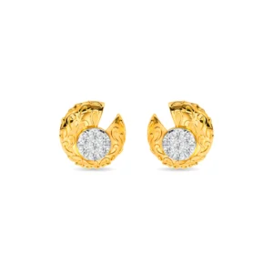 Golden Elegance Diamond Stud Earrings