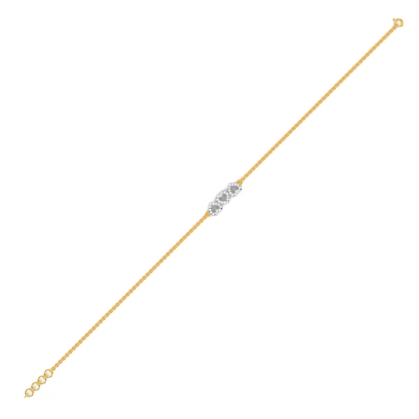 Golden Embrace of Sparkling Lab Diamond Hearts Bracelet - Image 3