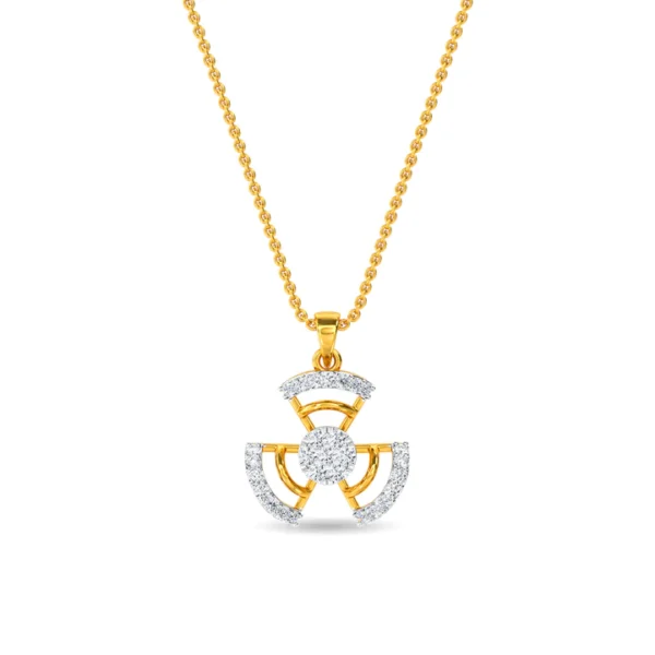 Golden Sparkle Lab Diamond Cluster Pendant in Yellow Gold