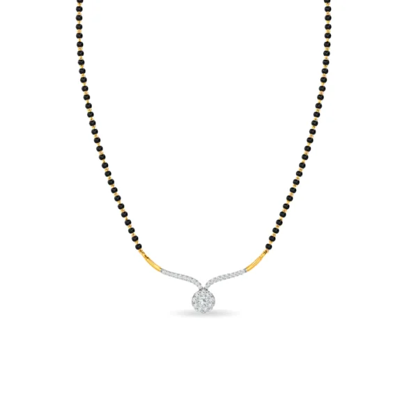 Graceful Gold Diamond Drop Mangalsutra for Wedding - Image 4