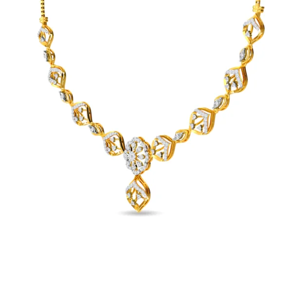 Leaf Petal Shape Grand Royal Diamond Necklace - Image 2