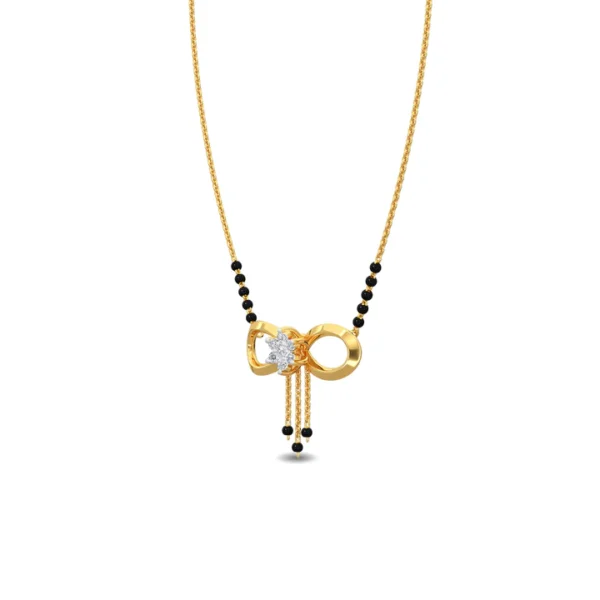 Gold Infinity Design Star Diamond Mangalsutra - Image 3