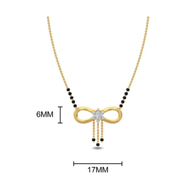 Gold Infinity Design Star Diamond Mangalsutra - Image 4