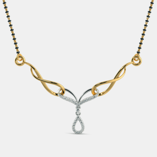 Interwined Link Gold Diamond Mangalsutra Pendant - Image 3