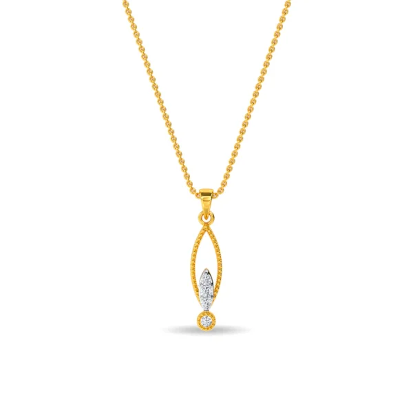 Gold Lab Diamonds Nature's Grace Leaf Drop Pendant