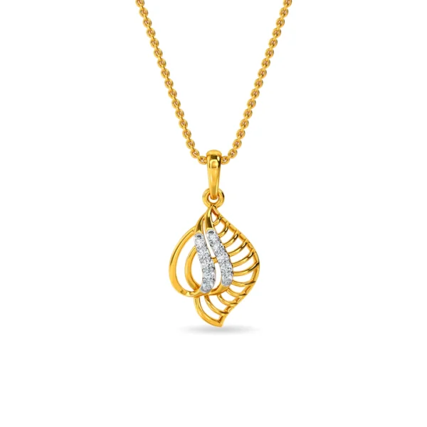 Oceanic Opulence Gold Diamond Shankh Pendant