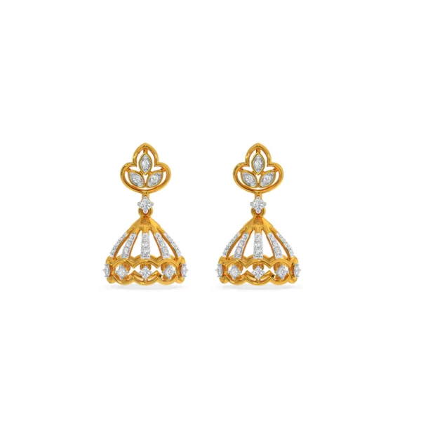 Opulent Charisma Gold Diamond Jhumka Earrings