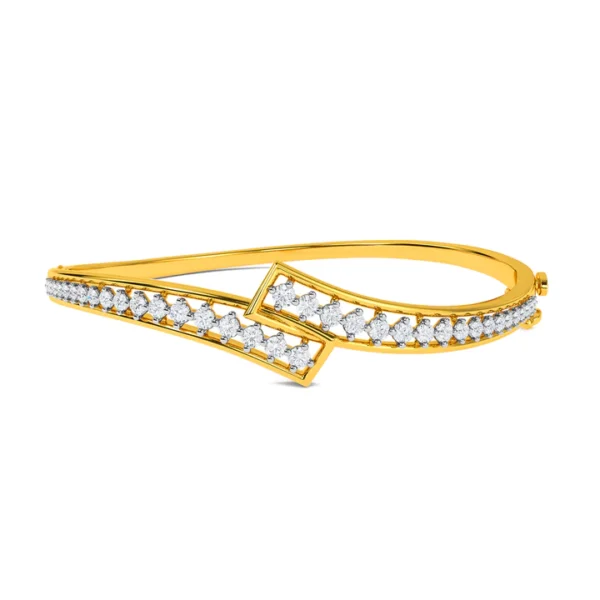 Radiant Elegance: Luxury Round Real Diamonds & Gold Bracelet