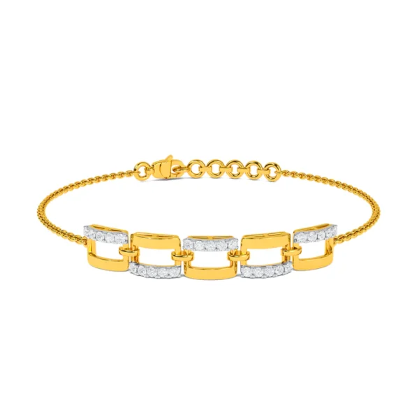 Radiant Gold Lab Grown Diamond Link Bracelet