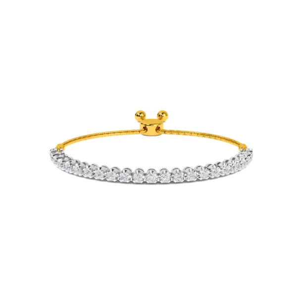 Radiant Harmony: Gold Diamond Tennis Bracelet