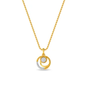 Radiant Orbit Gold Lab Diamond Circular Drop Pendant