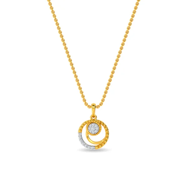 Radiant Orbit Gold Lab Diamond Circular Drop Pendant
