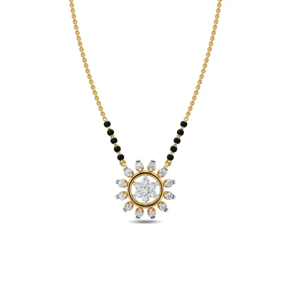 Radiant Sunburst Gold Diamond Mangalsutra - Image 3